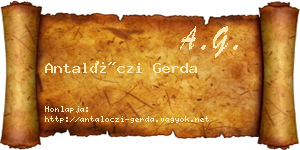 Antalóczi Gerda névjegykártya
